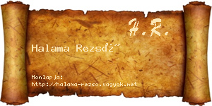 Halama Rezső névjegykártya